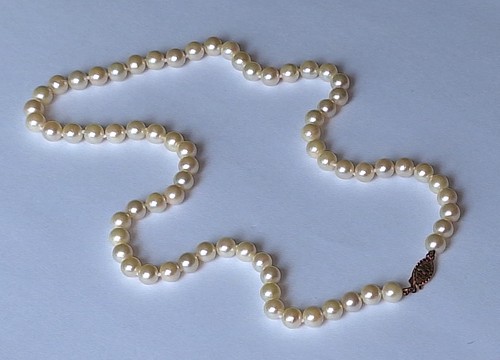 Halskette perlenkette mit - halskette, 585