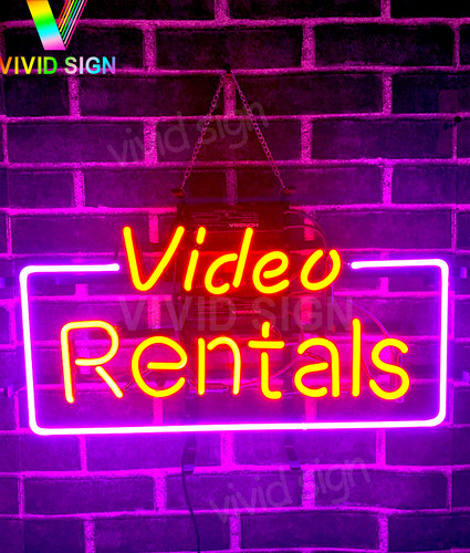 Video rentals neon reklame - neon,