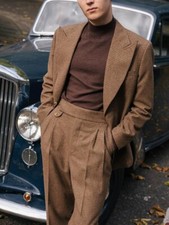 Herren Braun Chambray Anzug