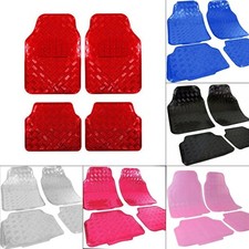 Universal Auto Fußmatten Mehrfarbig Matten Riffelblech ALU Look 4tlg. Set Chrom 