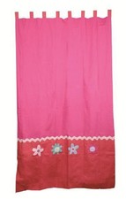 TRÄ PRESENT Kinder Vorhang Blumen | blickdichter Kinderzimmer Schlaufen-Vorhang