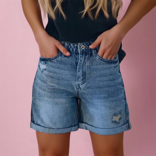 Damen jeans shorts - damen, destroyed