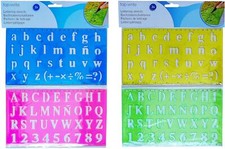 BUCHSTABENSCHABLONEN 2tlg Zahlenschablonen Alphabet Schablonen Sonderzeichen 00