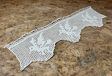 Vintage Häkelgardine Scheibengardine Handarbeit cremeweiss Motiv B 70 x H 24 cm