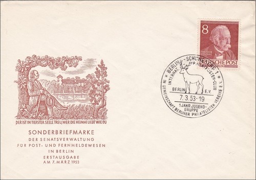 Fdc mit sonderstempel hirsch - mit,