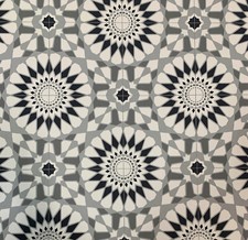 PVC Bodenbelag Meterware Vinylboden Fliesen Stein Optik Schwarz Weiß Grau 2m