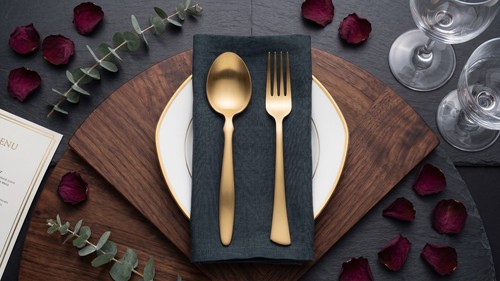 Premium besteck set gold - premium,