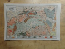 Orig.(1908) Lithographie Landkarte Geologische Karte der Sudeten (N14)