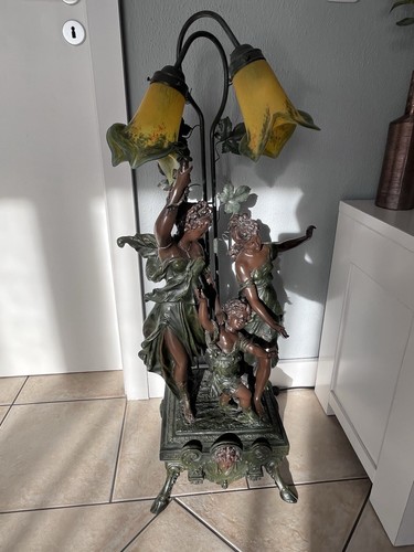 Antike bronze tischlampe - antike,