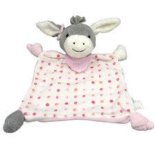 Sterntaler Esel Emmi Schmusetuch Schnuffeltuch Rassel 30cm Rosa Grau gepunktet