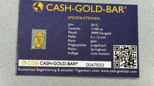 Cash gold bar 2012 100 - cash-gold-bar, 1/100