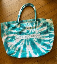 neu Shopper Strandtasche große Tasche Batik weiß türkis Baumwolle Moroccanoil