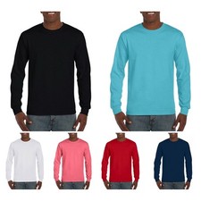 Gildan Herren Longsleeve Baumwolle Dickes Langarm T-Shirt ULTRA Übergröße S M L 
