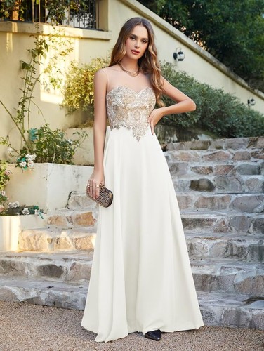 Abendkleid chic lang mit - abendkleid,