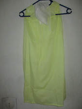 Vintage Taufkleid mit Haube   gelb / weiß