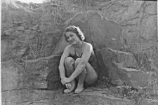 Altes Foto-Negativ, Badenixe