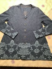 Hofius, Gr.S, Strickcardigan, Blau gemustert, A- Linie, wie NEU !