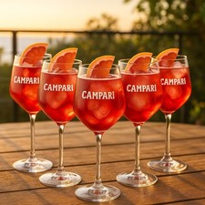 Campari Weingläser – 6er Set | Original Campari Aperitivo Gläser