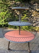 Original  50iger Jahre -  Großes Verkaufs Rondell Etagere - Metall und Holz 