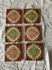 6x Untersetzer Vintage, rot