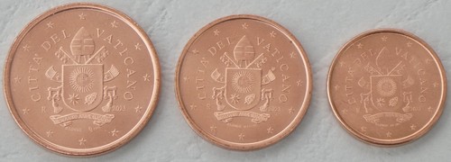 Cent kursmünzen vatikan - 1+2+5,