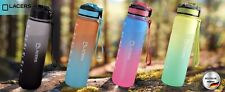 Lacers Petrolline Trinkflasche 1000ml mit Strohhalm & Zeitmarkierung