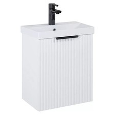 Badmöbel Yasumi, mit Waschbecken, Breite des Badmöbels: 46 cm, weiß, matt - B