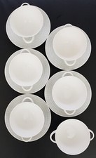 Arzberg Form 2025 Filigran Grau Bastdekor 6 Suppentasse 5 Untertasse Löffelhardt