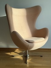 Sessel Egg Chair mit Ottoman , Wollfilz/ Kaschmir, Kamelfarben
