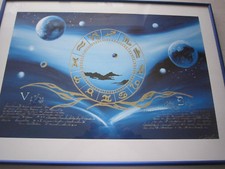 Glas-Bild Wandbilder auf Glas 70x50 Weltall Planeten Horoskop NEU