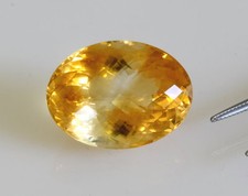 Citrin oval facettiert mit Schachbrettschliff Zitrin Checkertop 48,62 Karat