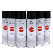 6 Spraydosen schwarz matt