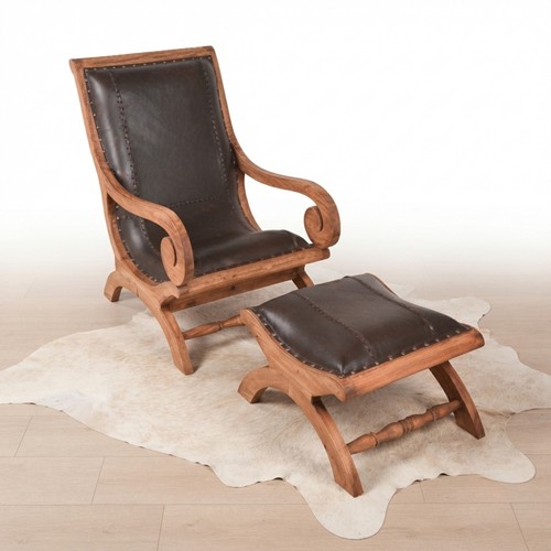 Ledersessel mit hocker bahia - mit,