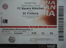 TICKET Bundesliga 2011/12 FC Bayern München - SC Freiburg # 11/26