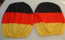Auto KOPFSTÜTZEN BEZUG, 2er Set, 25 x 23 cm, Schwarz Rot Gold, Deutschland, Top!