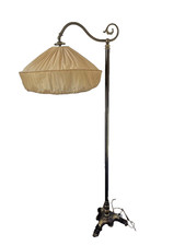 Original Jugendstil Stehleuchte Messinglampe Stehlampe 1920