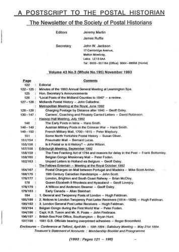 Postgeschichte postscript - postgeschichte:, a