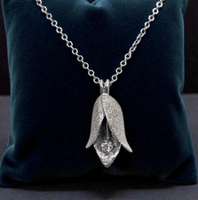 14K Weißgold strukturierte