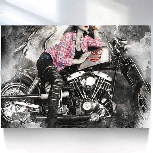Leinwand bild motorrad - leinwand,