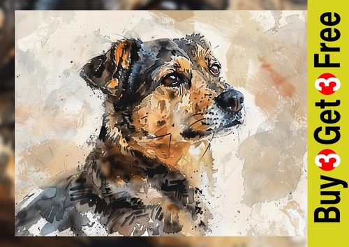 Brauner hund nahaufnahme - nahaufnahme, 5"x7"