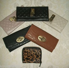 PRIMARK SCHWARZ HELLBRAUN BEIGE LEOPARDENDRUCK GELDBÖRSE KARTENHALTER NEU