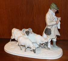 Meissner Porzellan 43cm Porzellanfigur Schäfer mit Heidschnucken Otto Pilz TOP