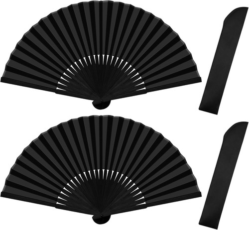 Handfächer faltbar schwarz - handfächer,