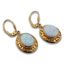 Ohrringe Ohrschmuck Opal Greco-Muster 585 Gold14 Kt Gelbgold Wert 1400,-