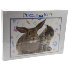 Puzzle Süße Freunde, Katze und Kaninchen Geduldspiel 1000 Teile Neu & OVP sealed