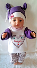 Puppenkleidung für 43 cm Baby Puppen/Baby Born **Herzerl** Neu** Handmade