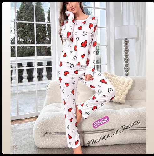 Pyjama mit roten herzen - pyjama,