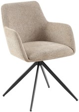 #R131788/2810 Esszimmerstuhl Olema Stoff taupe Lehnstuhl Drehstuhl Polsterstuhl