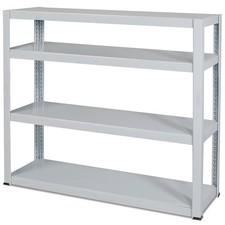 Beistellregal, 4 Böden, kunststoffbeschichtet lichtgrau, BxTxH 1000x300x1050 mm