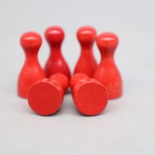 6x Spielfiguren Holz ROT ~